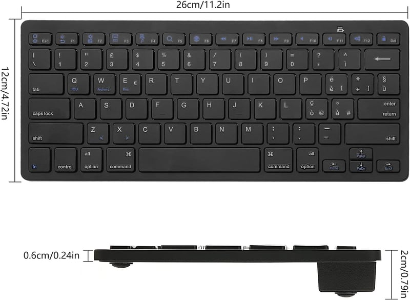 JADEMALL Bluetooth Billentyűzet Tablethez Vezeték Nélküli