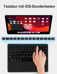 JADEMALL Bluetooth Billentyűzet Touchpad-dal QWERTZ 10 Colos Tablethez Fekete 4