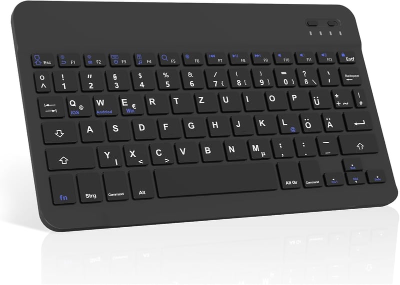 JADEMALL Bluetooth Billentyűzet Touchpad-dal QWERTZ 10 Colos Tablethez Fekete