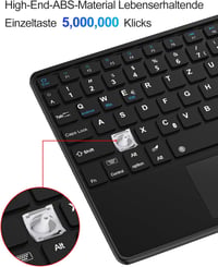 JADEMALL Bluetooth Billentyűzet Touchpad-dal QWERTZ 10 Colos Tablethez Fekete 6