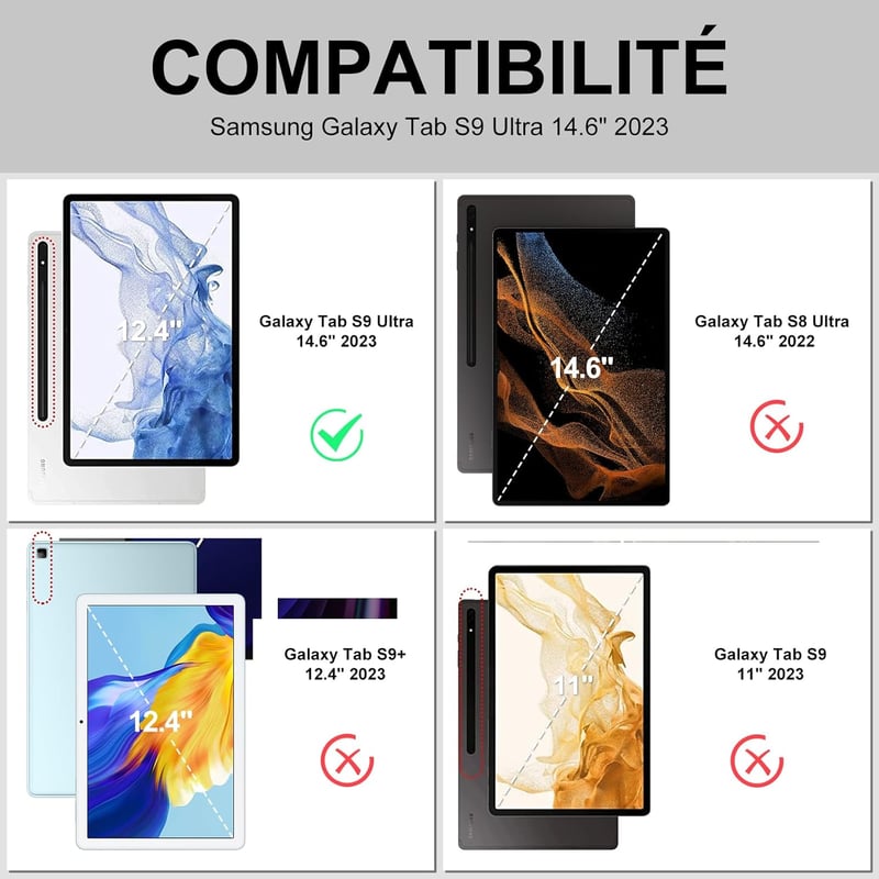 JADEMALL Bluetooth Billentyűzet Touchpad-dal Samsung Tab S9 Ultra 14,6"