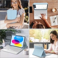 JADEMALL Bluetooth Billentyűzet Trackpaddel iPad A16 11. Generációhoz (2025) és 10. Generációhoz (2022) - Levehető AZERTY Billentyűzet Érint 7
