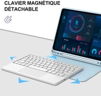 JADEMALL Bluetooth Billentyűzet Trackpaddel iPad A16 11. Generációhoz (2025) és 10. Generációhoz (2022) - Levehető AZERTY Billentyűzet Érint 4