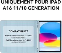 JADEMALL Bluetooth Billentyűzet Trackpaddel iPad A16 11. Generációhoz (2025) és 10. Generációhoz (2022) - Levehető AZERTY Billentyűzet Érint 2