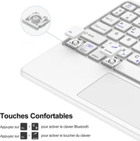 JADEMALL Bluetooth Billentyűzet Trackpaddel iPad A16 11. Generációhoz (2025) és 10. Generációhoz (2022) - Levehető AZERTY Billentyűzet Érint 5