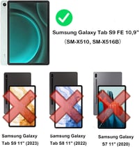 JADEMALL Bluetooth Billentyűzetes Tok Samsung Tab S10 FE/S9 FE/S9 10.9/11" Tablethez - Német QWERTZ, Levehető, Tartós Akkumulátor, Toll Tart 2