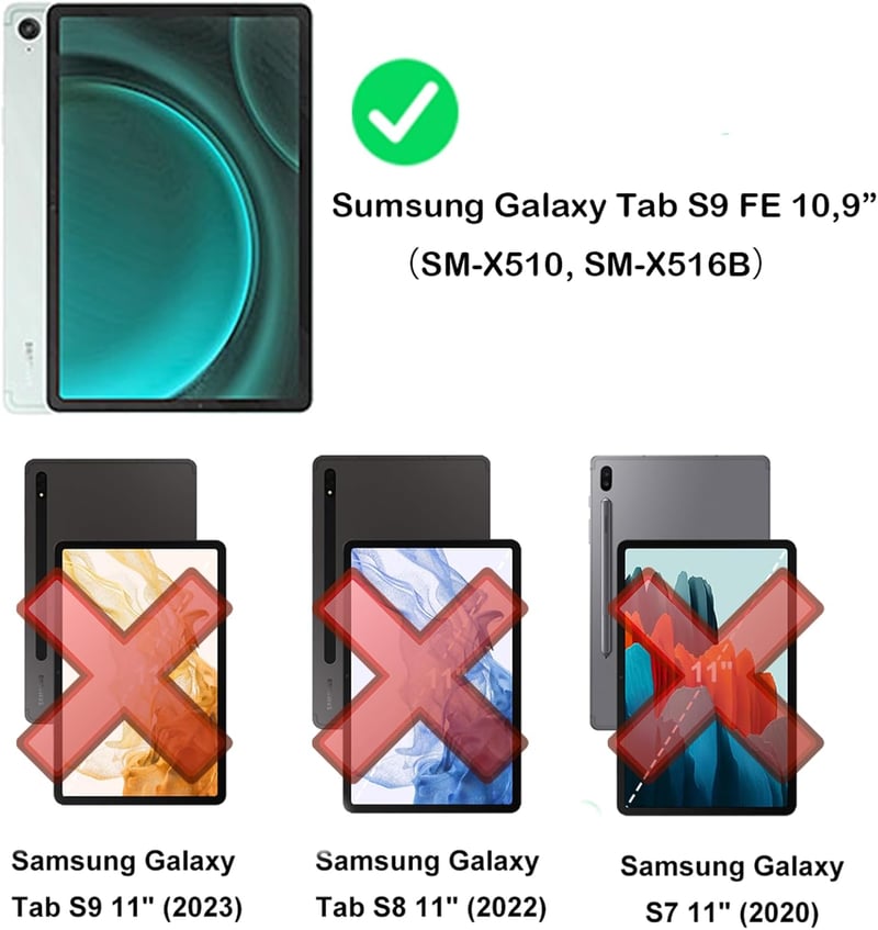 JADEMALL Bluetooth Billentyűzetes Tok Samsung Tab S10 FE/S9 FE/S9 10.9/11" Tablethez - Német QWERTZ, Levehető, Tartós Akkumulátor, Toll Tart