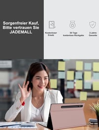 JADEMALL Bluetooth Billentyűzetes Tok Samsung Tab S10 FE/S9 FE/S9 10.9/11" Tablethez - Német QWERTZ, Levehető, Tartós Akkumulátor, Toll Tart 6