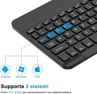 JADEMALL Bluetooth Wireless Billentyűzet iPad Pro/Air/Tablet Lenovo/Samsung/Huawei Fekete 6