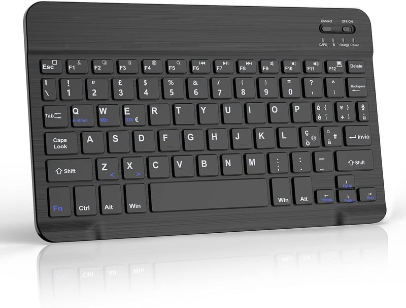 JADEMALL Bluetooth Wireless Billentyűzet iPad Pro/Air/Tablet Lenovo/Samsung/Huawei Fekete