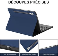 JADEMALL Francia AZERTY Bluetooth Billentyűzet Trackpaddal Samsung Tab S9 FE+/S9 Plus 12.4" Tablethez - Kék Védőtok Érintőpaddal, Állítható  6