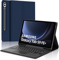 JADEMALL Francia AZERTY Bluetooth Billentyűzet Trackpaddal Samsung Tab S9 FE+/S9 Plus 12.4" Tablethez - Kék Védőtok Érintőpaddal, Állítható  1
