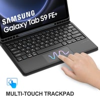 JADEMALL Francia AZERTY Bluetooth Billentyűzet Trackpaddal Samsung Tab S9 FE+/S9 Plus 12.4" Tablethez - Kék Védőtok Érintőpaddal, Állítható  5