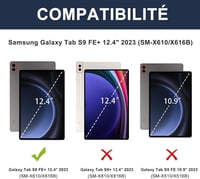 JADEMALL Francia AZERTY Bluetooth Billentyűzet Trackpaddal Samsung Tab S9 FE+/S9 Plus 12.4" Tablethez - Kék Védőtok Érintőpaddal, Állítható  2