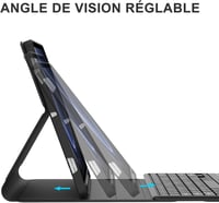 JADEMALL Francia AZERTY Bluetooth Billentyűzet Trackpaddal Samsung Tab S9 FE+/S9 Plus 12.4" Tablethez - Kék Védőtok Érintőpaddal, Állítható  3