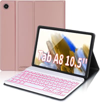 JADEMALL Galaxy Tab A8 tok RGB billentyűzettel, német QWERTZ Bluetooth, rozéarany 1