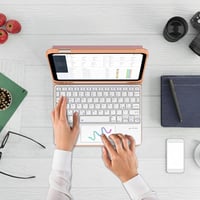 JADEMALL iPad 10/11 Billentyűzet Trackpad Mágneses Bluetooth Detachható Tok Rózsaszín 5