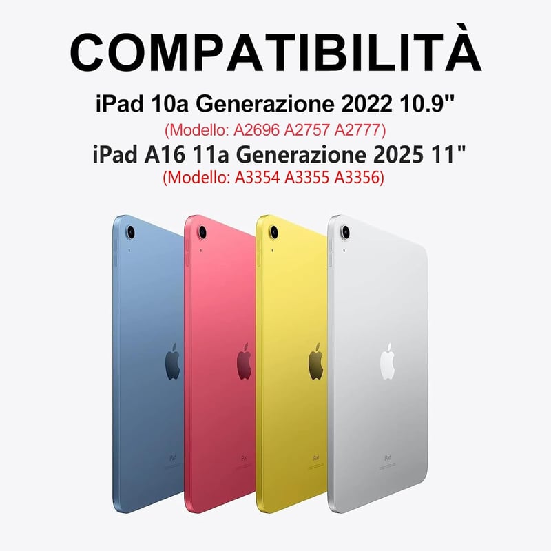 JADEMALL iPad 10/11 Billentyűzet Trackpad Mágneses Bluetooth Detachható Tok Rózsaszín