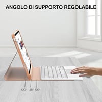 JADEMALL iPad 10/11 Billentyűzet Trackpad Mágneses Bluetooth Detachható Tok Rózsaszín 3