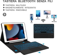 JADEMALL iPad 10.2" Bluetooth billentyűzet tok trackpaddal, mágneses, Italian QWERTY 4