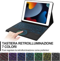 JADEMALL iPad 10.2" Bluetooth billentyűzet tok trackpaddal, mágneses, Italian QWERTY 5