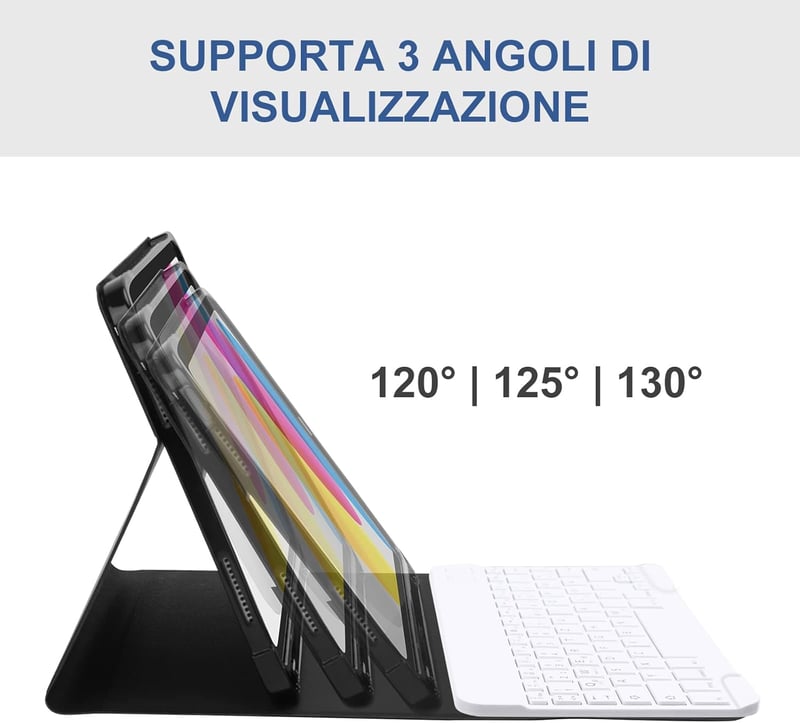JADEMALL iPad 10 2022 10.9" Billentyűzet Tok Mágneses Leválasztható QWERTY Fekete