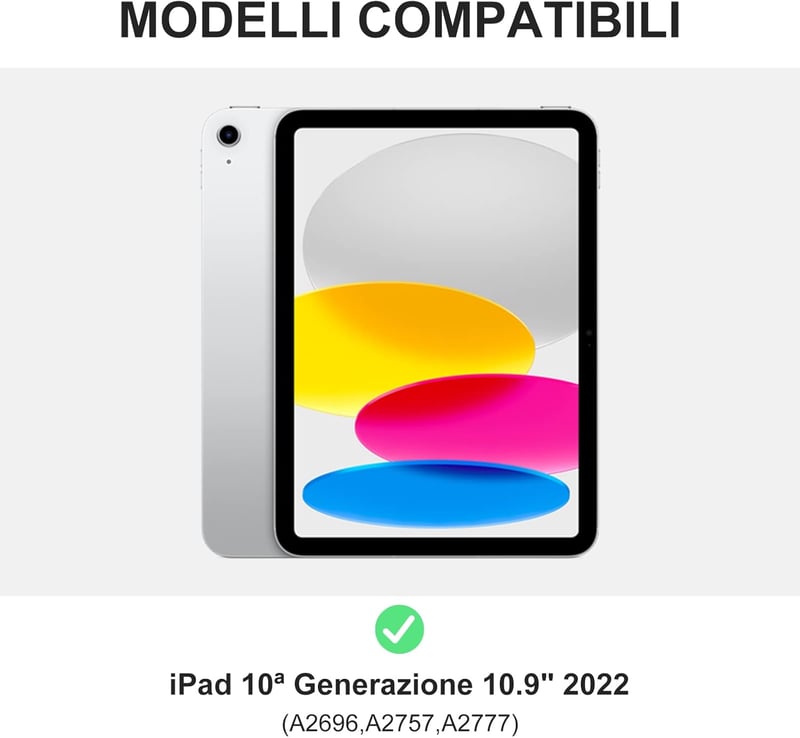 JADEMALL iPad 10 2022 10.9" Billentyűzet Tok Mágneses Leválasztható QWERTY Fekete