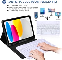 JADEMALL iPad 10 2022 10.9" Billentyűzet Tok Mágneses Leválasztható QWERTY Fekete 3
