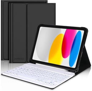 JADEMALL puzdro s klávesnicou pre iPad 10. generácie (2022) 10,9", magnetické, QWERTY – čierne