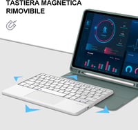 JADEMALL iPad 10 Billentyűzet Tok Trackpad-dal, Mágneses, Sötétzöld 3