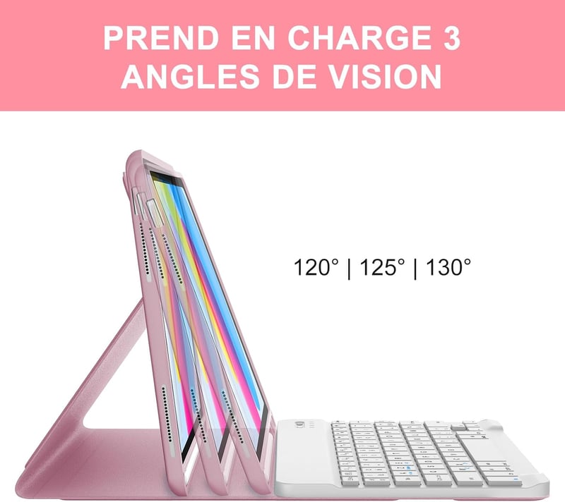 JADEMALL iPad 10. generáció billentyűzetes tok AZERTY francia Bluetooth leválasztható