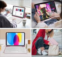 JADEMALL iPad 10. generáció billentyűzetes tok AZERTY francia Bluetooth leválasztható 7