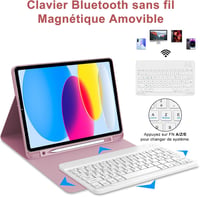 JADEMALL iPad 10. generáció billentyűzetes tok AZERTY francia Bluetooth leválasztható 3