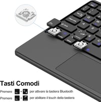 JADEMALL iPad 9.7 Billentyűzet Tok Trackpad-dal Bluetooth Mágneses Leválasztható Fekete 5