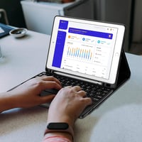 JADEMALL iPad 9.7 Billentyűzet Tok Trackpad-dal Bluetooth Mágneses Leválasztható Fekete 7