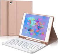 JADEMALL iPad 9.7 tok AZERTY Bluetooth billentyűzettel, mágneses leválasztható - rózsaszín 1