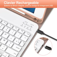 JADEMALL iPad 9.7 tok AZERTY Bluetooth billentyűzettel, mágneses leválasztható - rózsaszín 5
