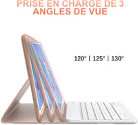 JADEMALL iPad 9.7 tok AZERTY Bluetooth billentyűzettel, mágneses leválasztható - rózsaszín 4