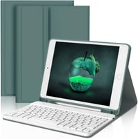 JADEMALL iPad 9. generáció billentyűzetes tok német QWERTZ, levehető Bluetooth, toll tartó, sötétzöld 1