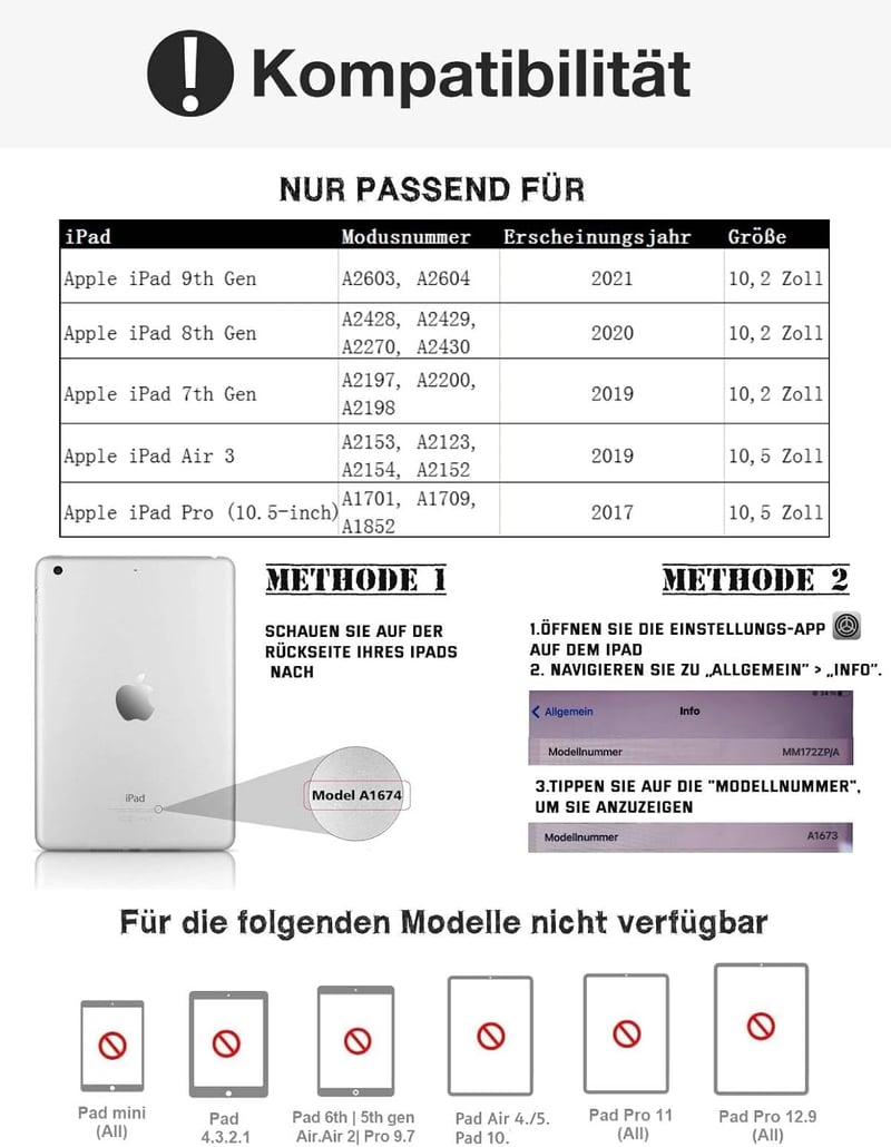 JADEMALL iPad 9. generáció billentyűzetes tok német QWERTZ, levehető Bluetooth, toll tartó, sötétzöld