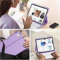 JADEMALL iPad Air 13" (M2) 2024 olasz QWERTY Bluetooth billentyűzetes tok - világoslila 7