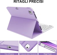 JADEMALL iPad Air 13" (M2) 2024 olasz QWERTY Bluetooth billentyűzetes tok - világoslila 6