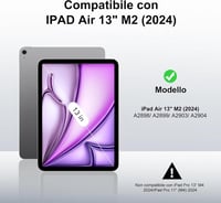 JADEMALL iPad Air 13" (M2) 2024 olasz QWERTY Bluetooth billentyűzetes tok - világoslila 2