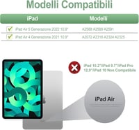 JADEMALL iPad Air 5/4 10.9" Mágneses Billentyűzetes Tok Világoszöld QWERTY 2