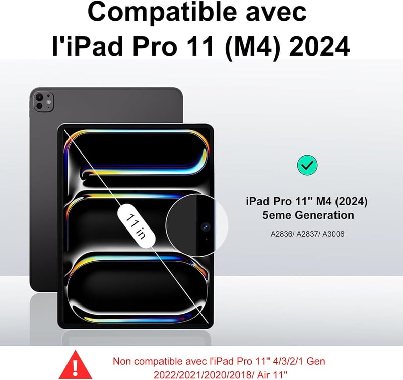JADEMALL iPad Pro 11 inch M4 2024 billentyűzetes tok