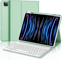 JADEMALL iPad Pro 12,9" Bluetooth Billentyűzet Tok AZERTY Francia Világoszöld 1