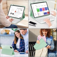 JADEMALL iPad Pro 12,9" Bluetooth Billentyűzet Tok AZERTY Francia Világoszöld 7