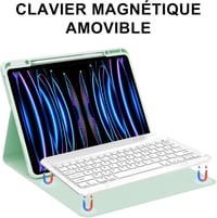 JADEMALL iPad Pro 12,9" Bluetooth Billentyűzet Tok AZERTY Francia Világoszöld 6
