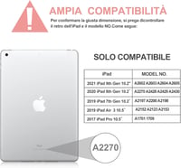 JADEMALL iPad Tok Olasz Billentyűzettel és Trackpaddal 10.2" 9./8./7. Generáció 2