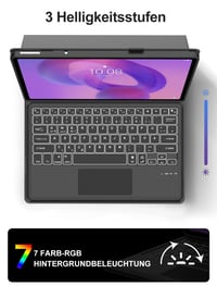 Puzdro JADEMALL pre Lenovo Idea Tab Plus 12.1" TB361FU s klávesnicou, touchpadom a podsvietením, rozloženie QWERTZ 3